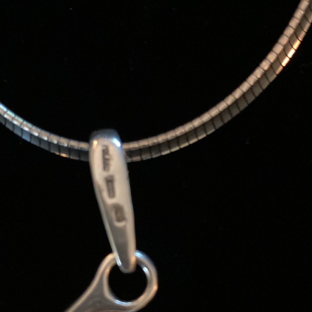 Amber and silver necklace - Picture 5 of 10